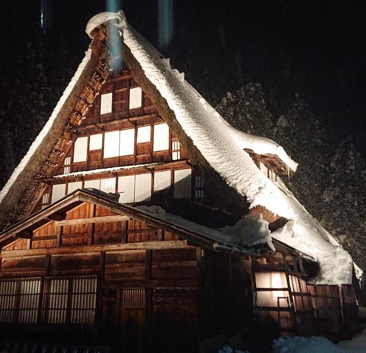 五箇山 岩瀬家 冬の合掌造り 五箇山の雪景色